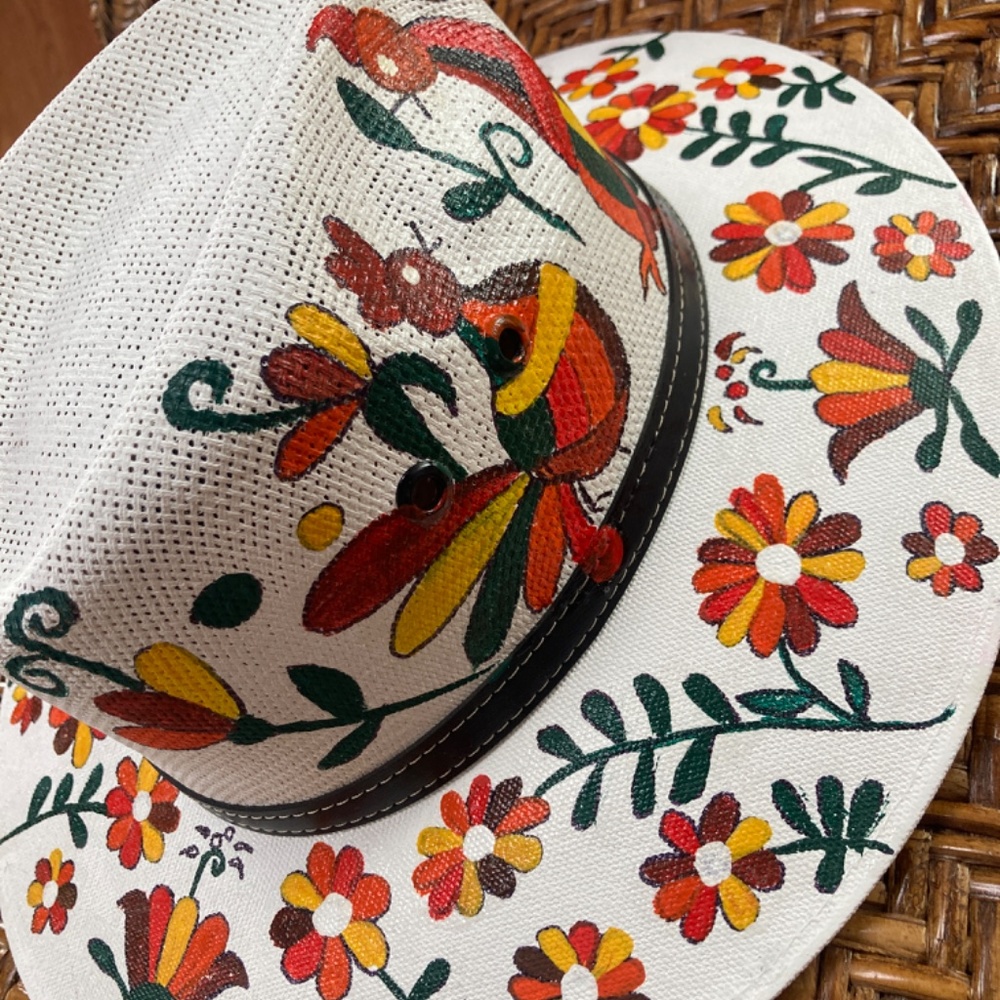 Hand painted cowboy garden festival hat - Picture 5 of 15